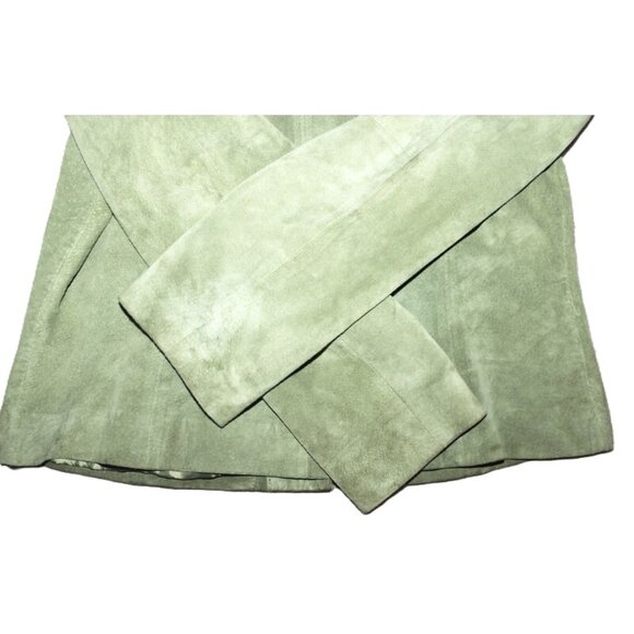 ALFANI 100% Genuine Suede Leather Jacket in Sage, Medium Petite - Picture 10 of 11